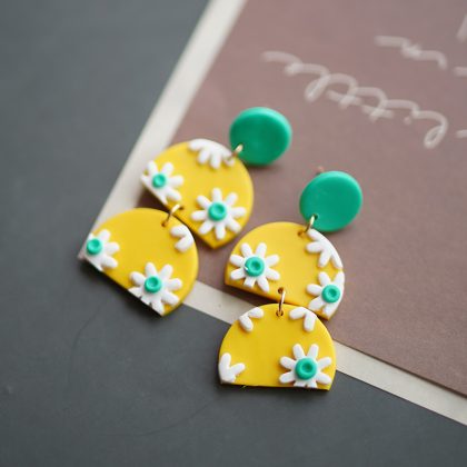 Daisy Cute Handmade Polymer Clay Trendy Earrings